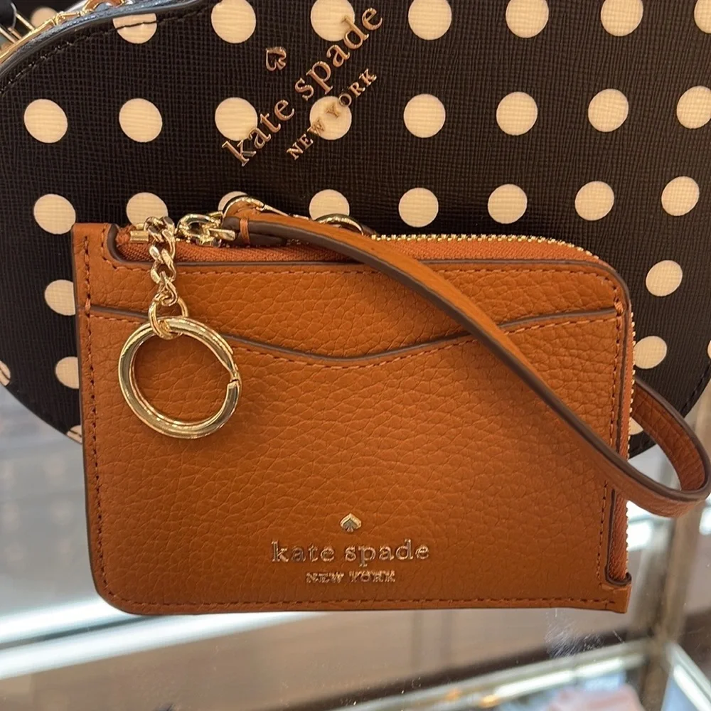Kate Spade Leila Small Card Holder Wristlet WARM GINGERBREAD